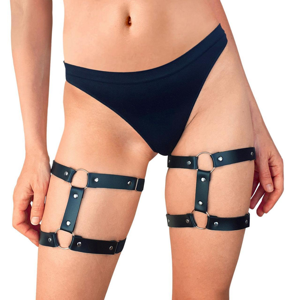 Гартери на ногу із натуральної шкіри Art of Sex - Kristina Leg Garters (2 шт), цвет Чорний Sex Aura Київ - фото 2