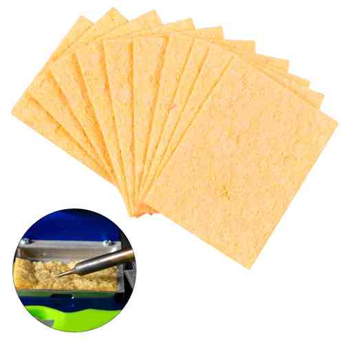 Губка для очистки жала паяльника 10шт, целлюлозная 5x3.5см Винница