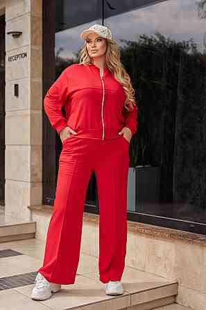 Жіночий трикотажний костюм зі штанами палаццо "Alicante"  | Норма і батал Червоний, 54-56 Київ