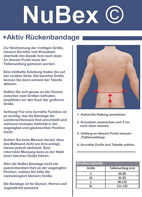 Бандаж на поперек Nutrics NuBex XL (111–135 см), підтримуючий, анатомічний, уні для спини та постави Київ - фото 6