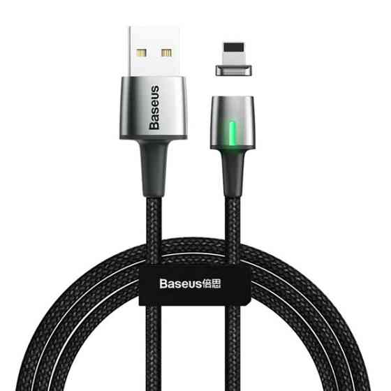 Магнитный кабель с наконечником Baseus Lightning CALXC-E для зарядки и передачи данных (Черный, 2м) Николаев