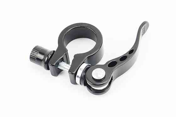Затискач (хомут) труби сидіння MTB 25,4мм, кріпл. ексцентрик, алюмінієвий, чорний Київ
