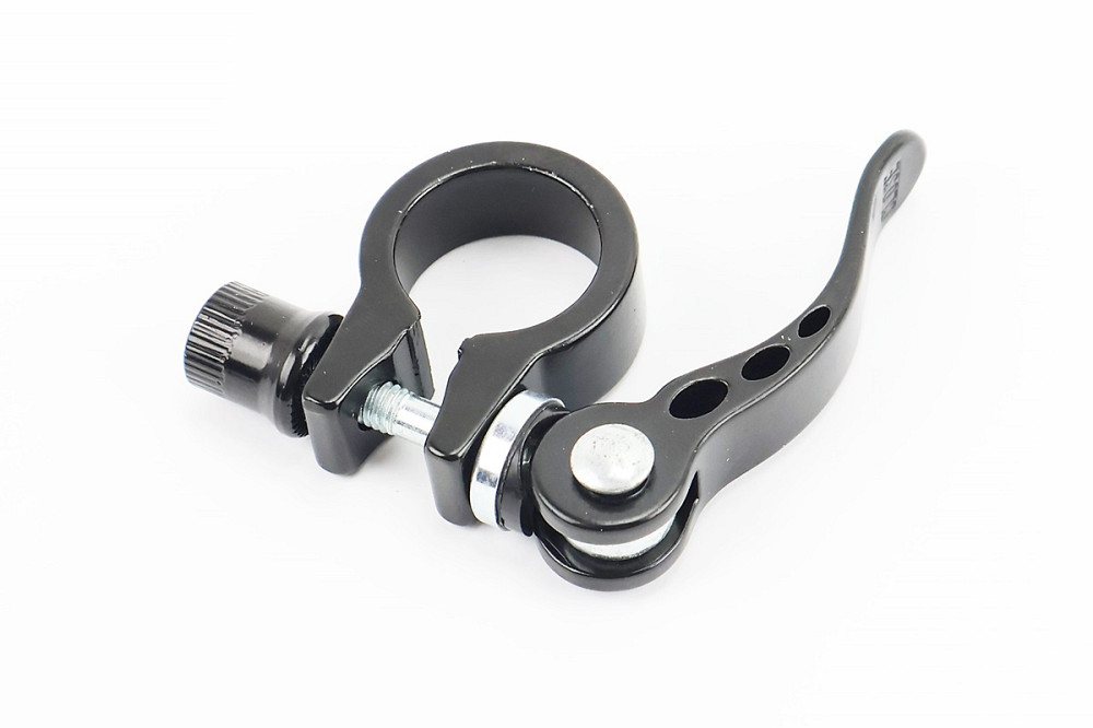 Затискач (хомут) труби сидіння MTB 25,4мм, кріпл. ексцентрик, алюмінієвий, чорний Київ - фото 1