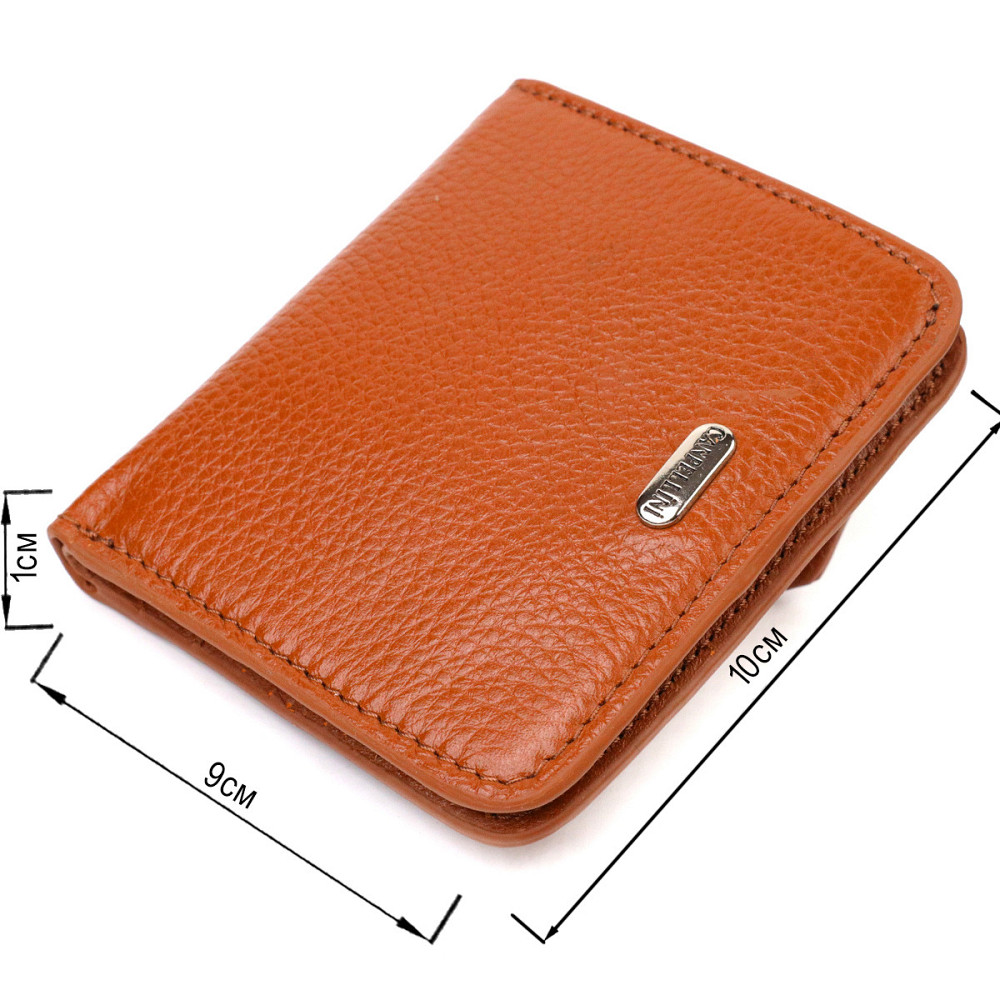 Небольшой женский кошелек из натуральной кожи флотар CANPELLINI 21796 Светло-коричневый Киев - изображение 7