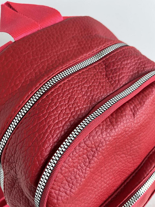 Рюкзак городской молодежный женский красный Киев - изображение 9