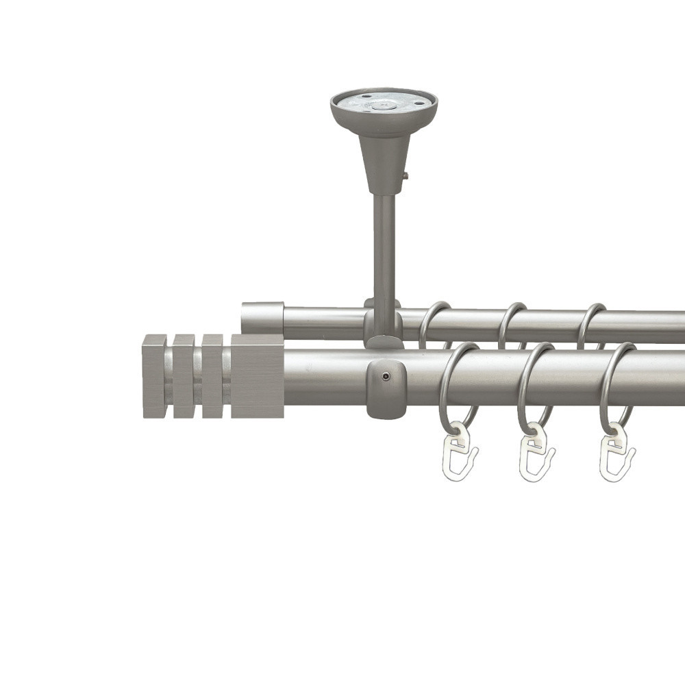 Карниз Orvit Акорда металевий дворядний відкритий до стелі скручена труба кільце металеве Сатин 25\16 мм 300 см (00-00026176) Львів - фото 1