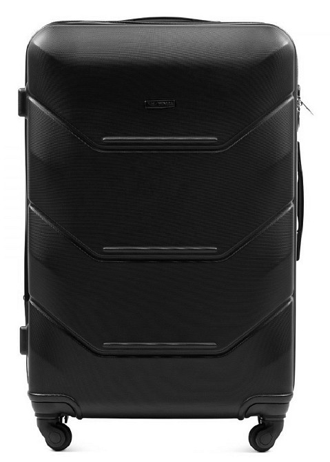 Чемодан Wings 147 средний пластиковый 65 см Черный Киев - изображение 2