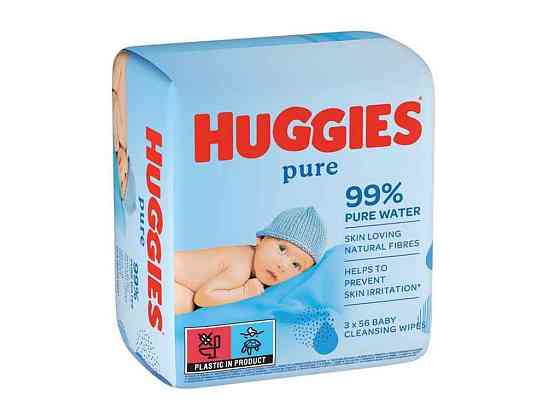 Вологі серветки пьюр (3 уп. по 56 шт.) ТМ HUGGIES Київ