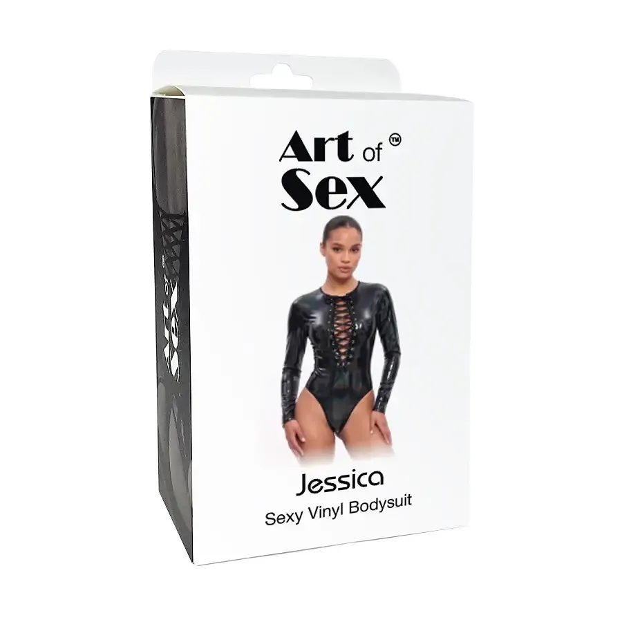 Вінілове боді з рукавами Art of Sex - Jessica, колір чорний, розмір L Львів - фото 3