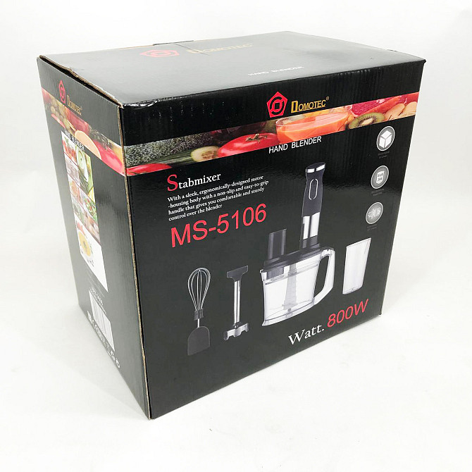 Занурювальний блендер для овочів Domotec MS-5106 800 W, Портативний блендер, Блендер для LP-823 дитячого пюре Київ - фото 6