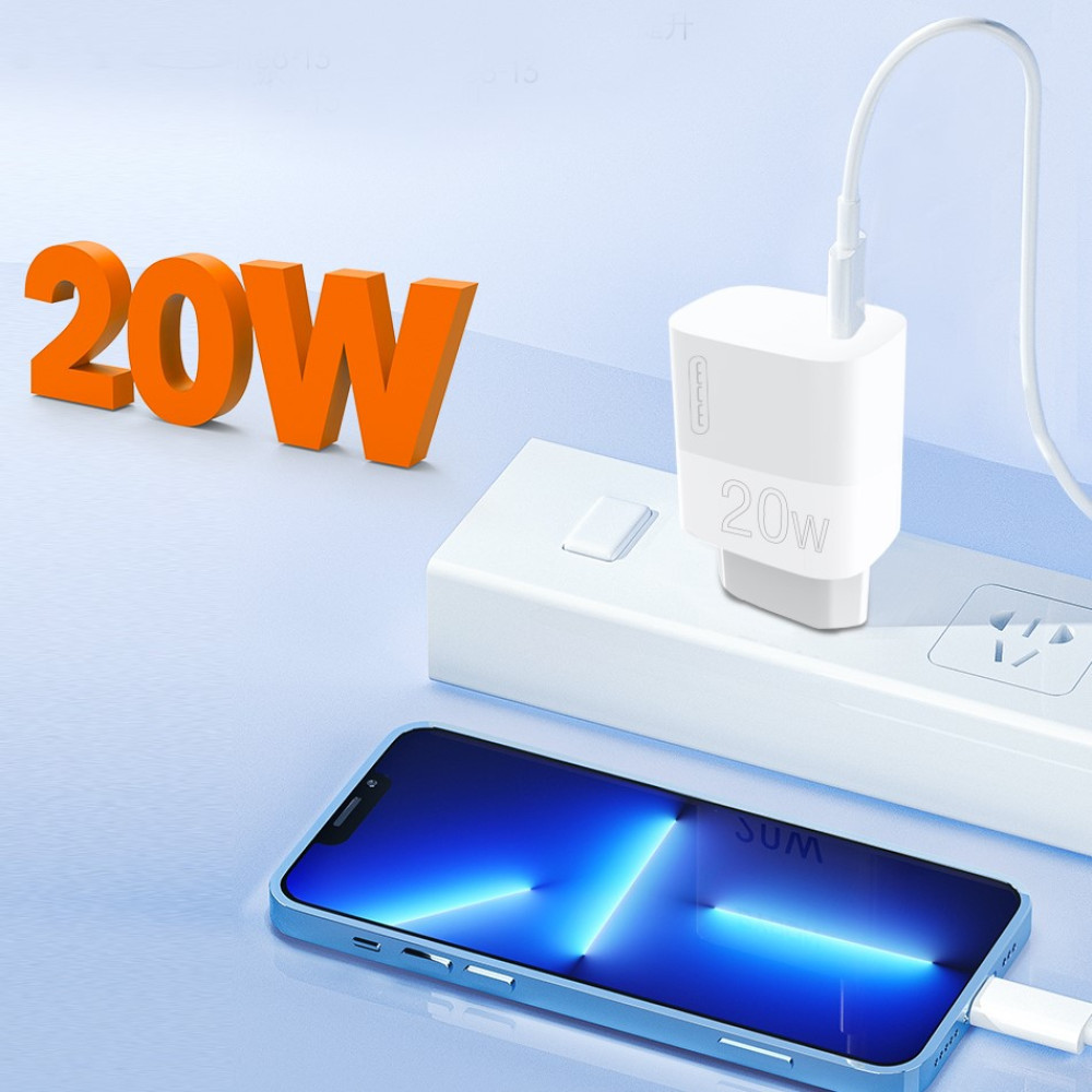 Зарядное устройство WUW-C196 20W с USB-C, белое Киев - изображение 3