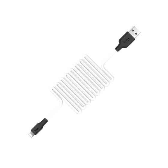 Кабель HOCO X21 USB - Lightning 2A, 1m, силіконовий, TPE конектори, колір чорний+White 6957531071365 Одеса