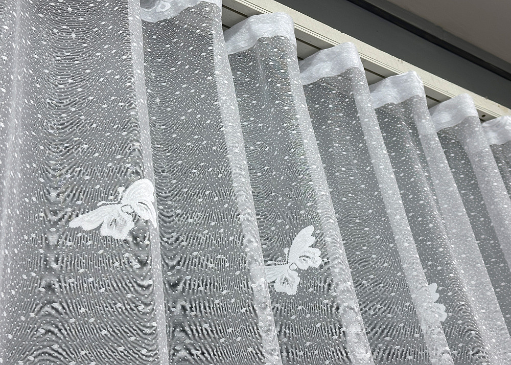 Тюль VR-Textil 1901т Жакард Білий з зеленим 300х270 см (42-0842) Київ - фото 7