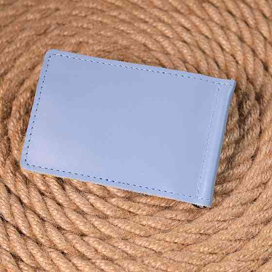 Чудовий шкіряний затискач комбі двох кольорів Серце Жовто-блакитний (GRANDE PELLE) Київ