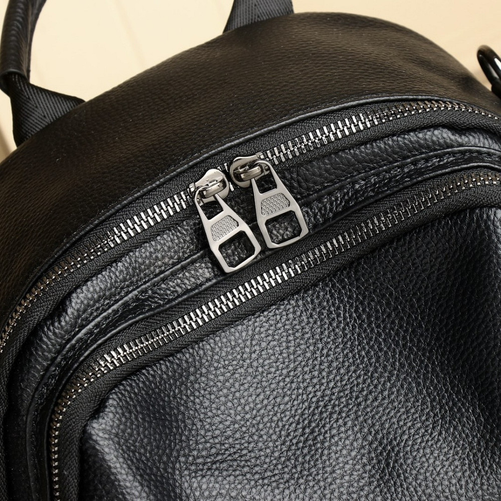 Стильна жіноча сумка міська на плечі 25х33х14, рюкзак з натуральної шкіри, чорний Київ - фото 8