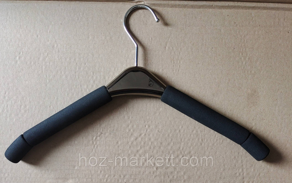 Плічка вішалки тремпеля чорні жіночі 40 см з поролоном для делікатних речей. Харків - фото 8