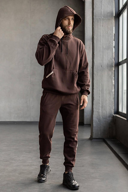 Утеплені джоггери зі швами навиворіт TotalFit EM3-IS10 Коричневый, XL Киев - изображение 3