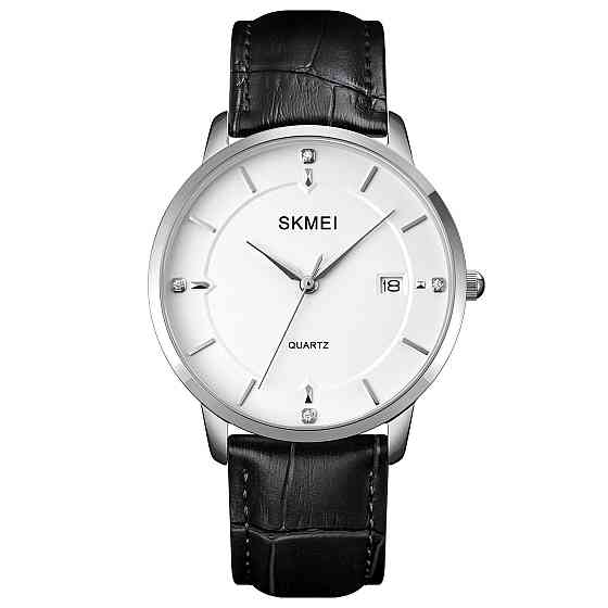 Skmei 1801LSIWT Silver-Black White Leather SBR Киев