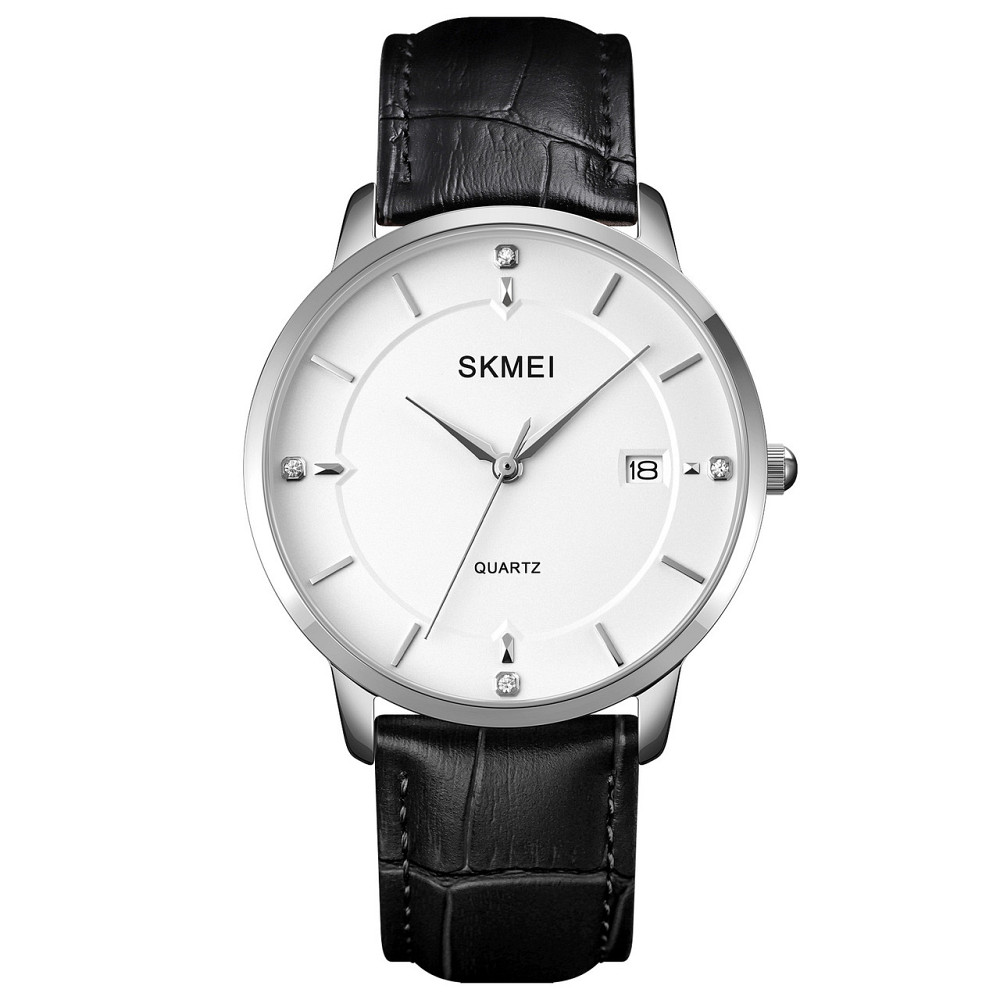 Skmei 1801LSIWT Silver-Black White Leather SBR Киев - изображение 1