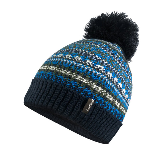 Водонепроницаемая шапка Dexshell Beanie Fair Isle разноцветная Синяя (L-XL) Винница - изображение 1