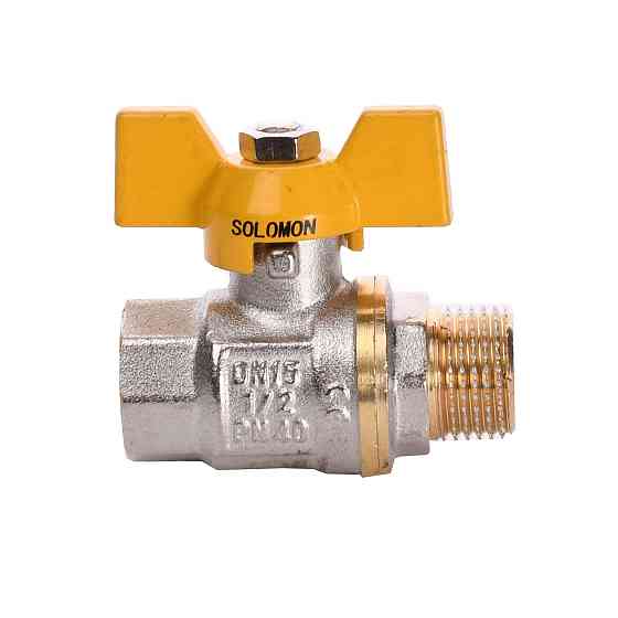 Кран кульовий прямий SOLOMON 1/2″ ЗВ ЖБ PN40 B1008 Київ