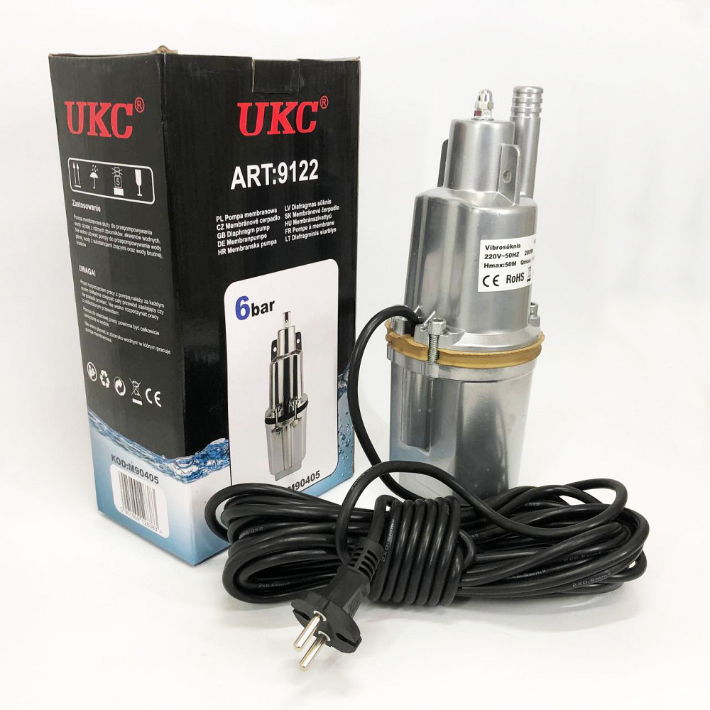 Насос вибрационный 0.25кВт, H 75м, Q 18л/мин, Ø100мм, 10м кабеля, верхний забор VX-18 Львов - изображение 9