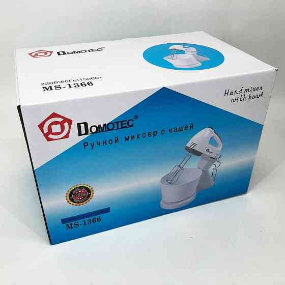 Бюджетний тістоміс для дому Domotec MS-1366 2 л, Міксер для змішування кремів, Міксер ZD-649 для кухні Київ