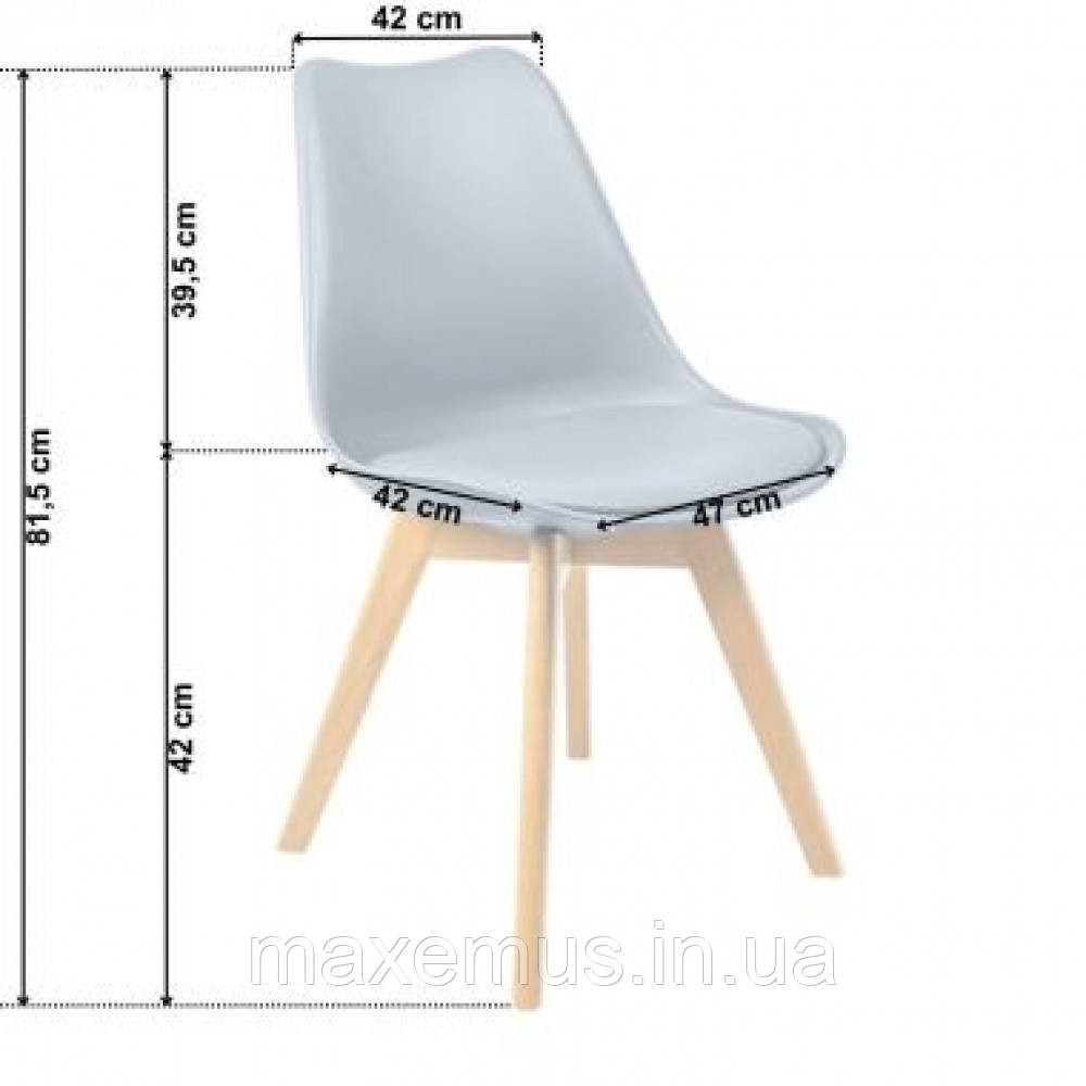 Крісло кухонне Bonro B-487 на ніжках дерево бук стілець з м'яким сидінням в офіс і вітальню сірий Мостиська - фото 15