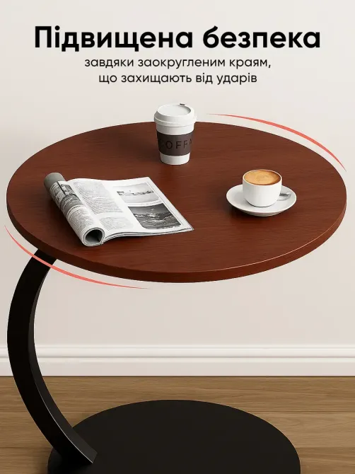 Прикроватный кофейный столик DASH-64224 45х30х60 см Темное-Дерево Коломия - фото 3