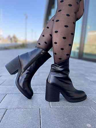 Lexi Черевики жіночі Lexi чорні натуральна шкіра каблук 9 см 36р. 39р. (2719) Коломия