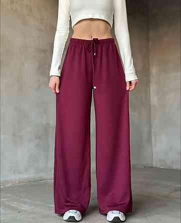 Жіночі базові штани-палацо з якісної двонитки. Бордо, 46-48 Одеса