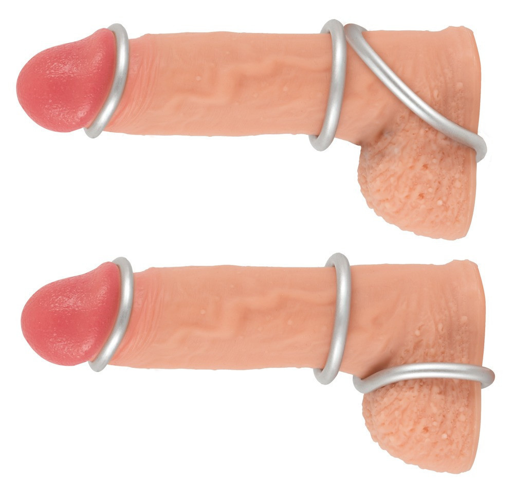 Набір ерекційних кілець - Metallic Silicone Cock Ring Set Sex Aura Київ - фото 7