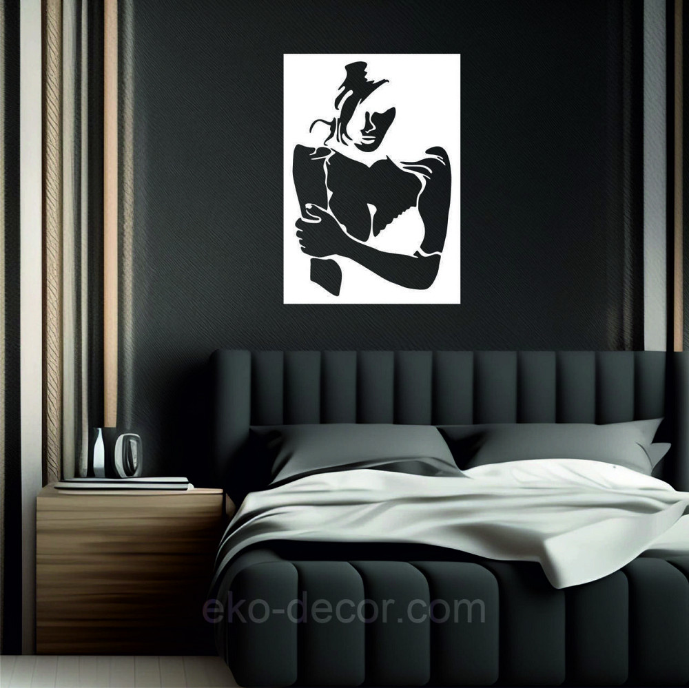 Декоративное настенное Панно «Силуэт женщины», Декор на стену 70*50 см, Белый Киев - изображение 5