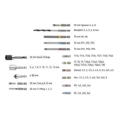 Шуруповерт Graphite Energy + SET, 18В, 2х2.0 Ач, 109ед. кейс (58G022-PS15) Винница