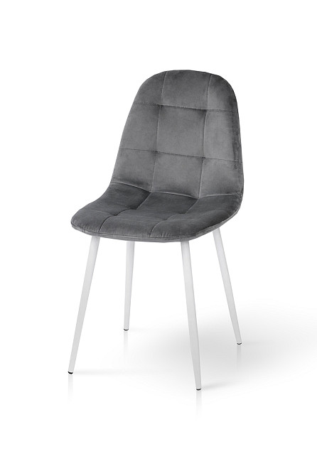 Стілець Квест, білий /велюр світло-сірий Киев - изображение 2