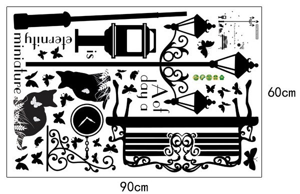 Интерьерная наклейка в комнату Фонарь и коты Киев - изображение 5