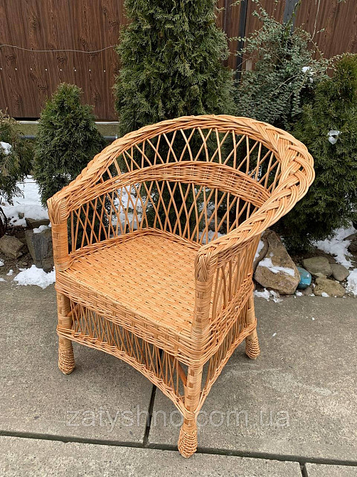 Кресло плетеное из лозы с низкой спинкой Киев - изображение 4
