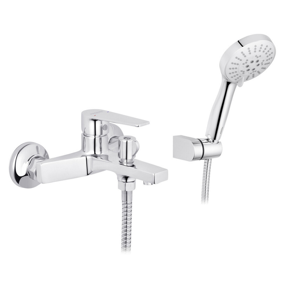 Змішувач для ванни Kroner KRP Eifel - C060 з душовим гарнітуром, хром Київ - фото 2