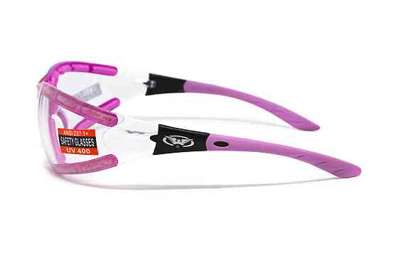 Окуляри захисні з ущільнювачем Global Vision Ruthless Purple (clear) Anti-Fog, прозорі в фіолетовій оправі Запорожье