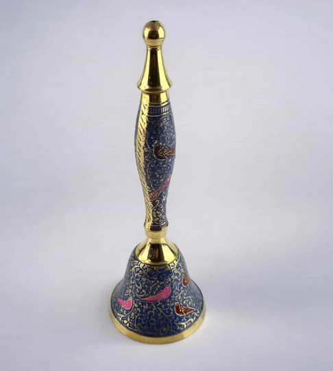 Колокольчик настольный из бронзы синий Птицы Киев - изображение 1