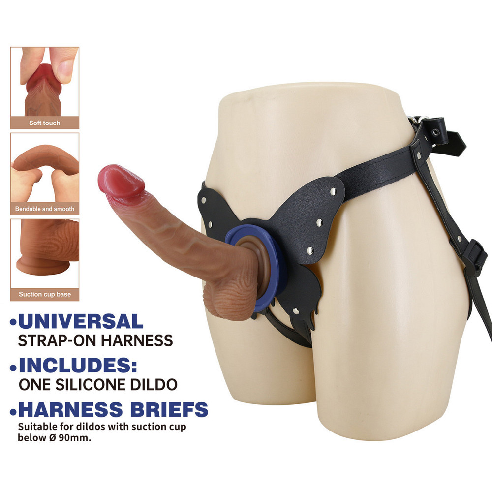Жіночий страпон Pretty Love - Wells 6.3" Silicone Dildo with Harness Briefs, BW-022075 Sex Aura Київ - фото 2