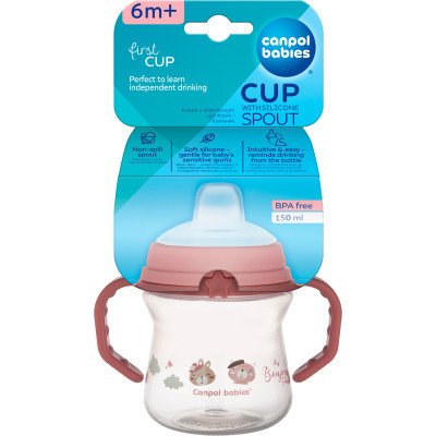 Поильник-непроливайка Canpol babies Bonjour Paris с силиконовым носиком FirstCup 150 мл Розовая (56/612_pin) Винница - изображение 8