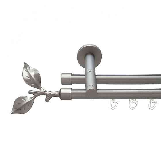 Карниз Orvit Листок Троянди металевий дворядний реверсивний профільна труба  Сатин 19\19 мм 300 см (6300835) Львів