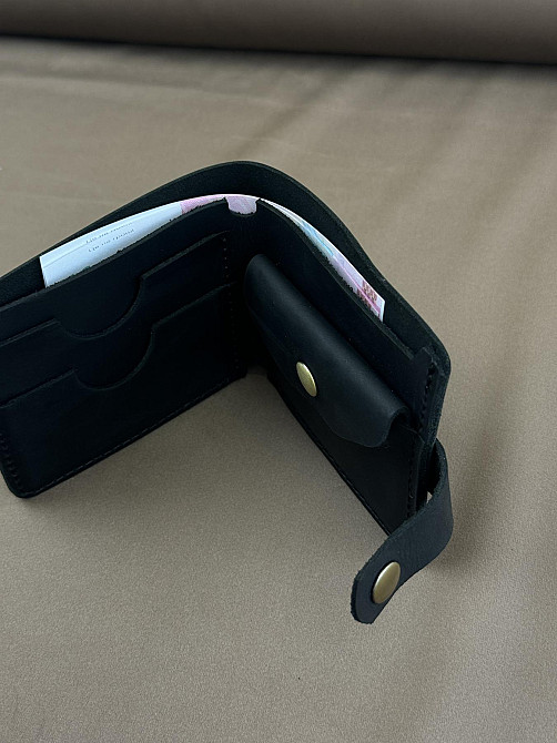 Класичний гаманець із натуральної шкіри SD001 (Чорний) Суми - фото 5