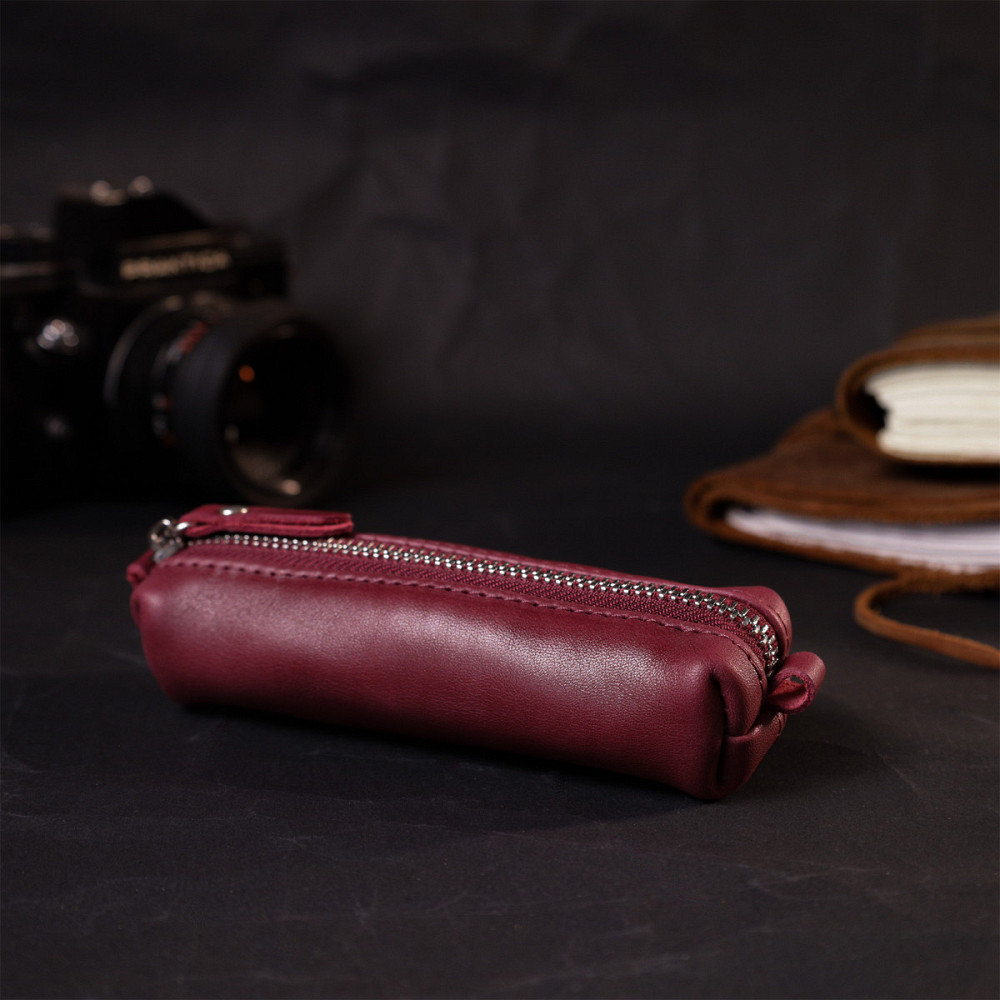 Женская кожаная ключница GRANDE PELLE 16790 Бордовый Киев - изображение 8