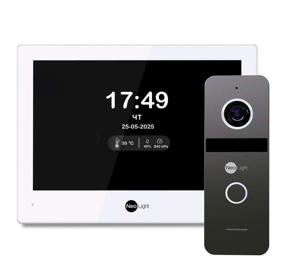 Комплект Wi-Fi IP-видеодомофон 8 дюймов NeoLight ALPHA Hybrid white и вызывной панели NeoLight Solo IPW Graphite Киев - изображение 11
