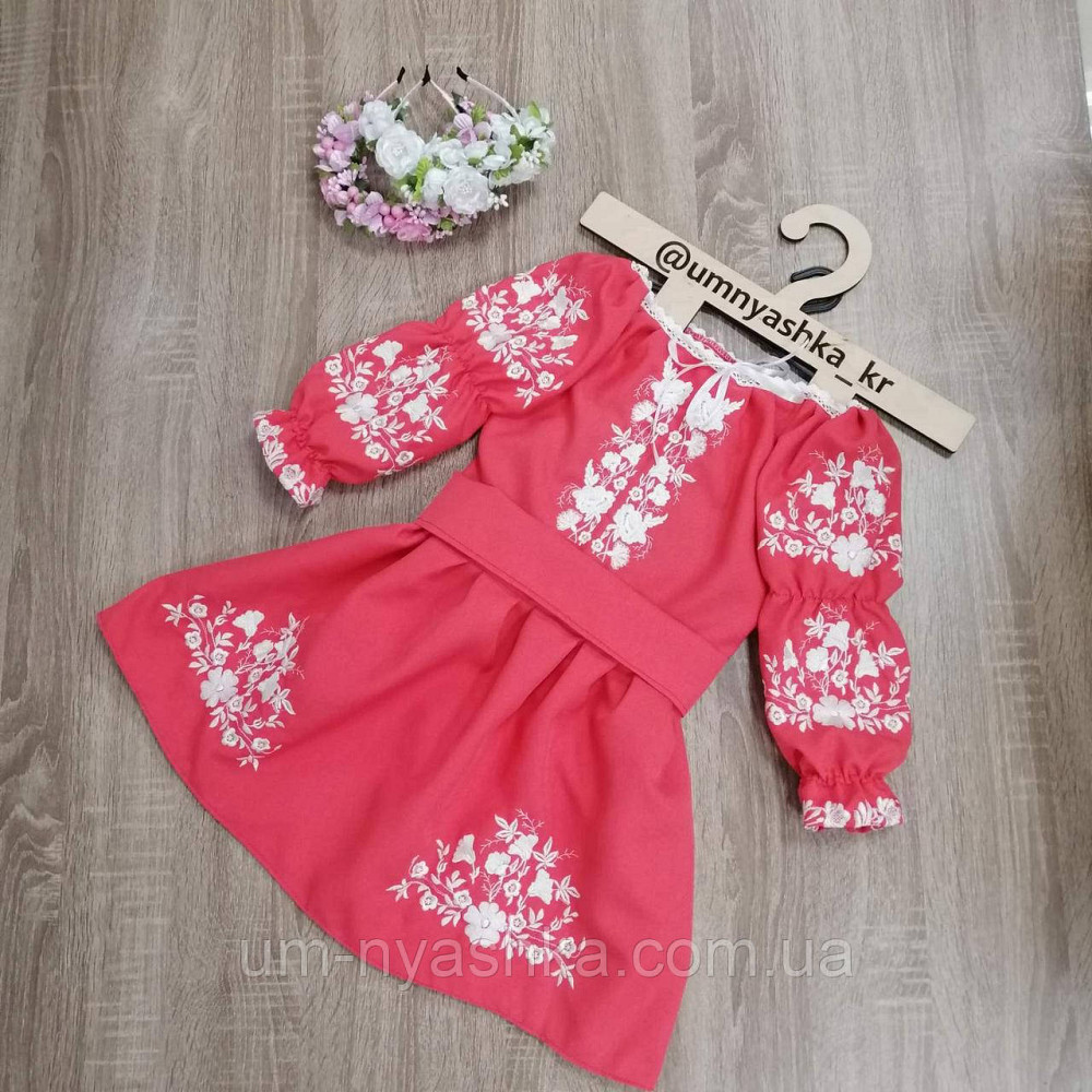 Рожеве вишите плаття Квіткова поляна Кривий Ріг - фото 3