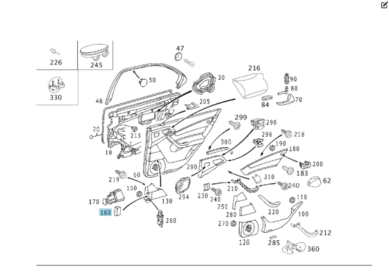 Mercedes-Benz  A2207300574 Вставка попільнички задніх лівих дверей S-class short W220 S-class long V220 Одесса