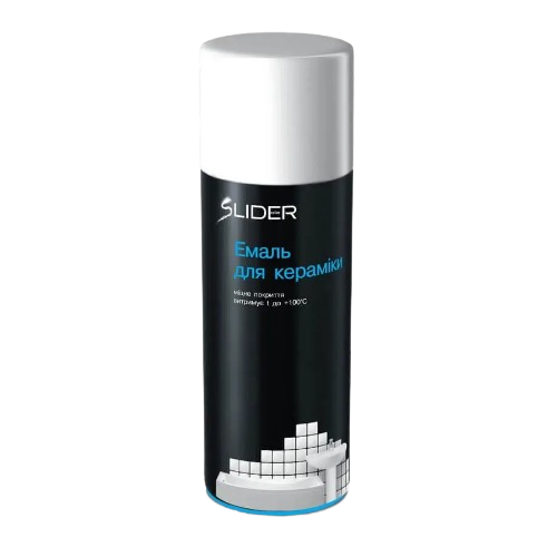 Емаль для кераміки та емалевих покриттів 400мл білий аерозоль SLIDER Житомир - фото 1