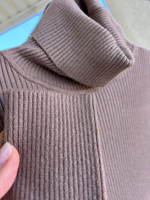 Светр жіночий A-N 920 водолазка гольф рубчик високий комір one size, шоколад, one size Київ - фото 4